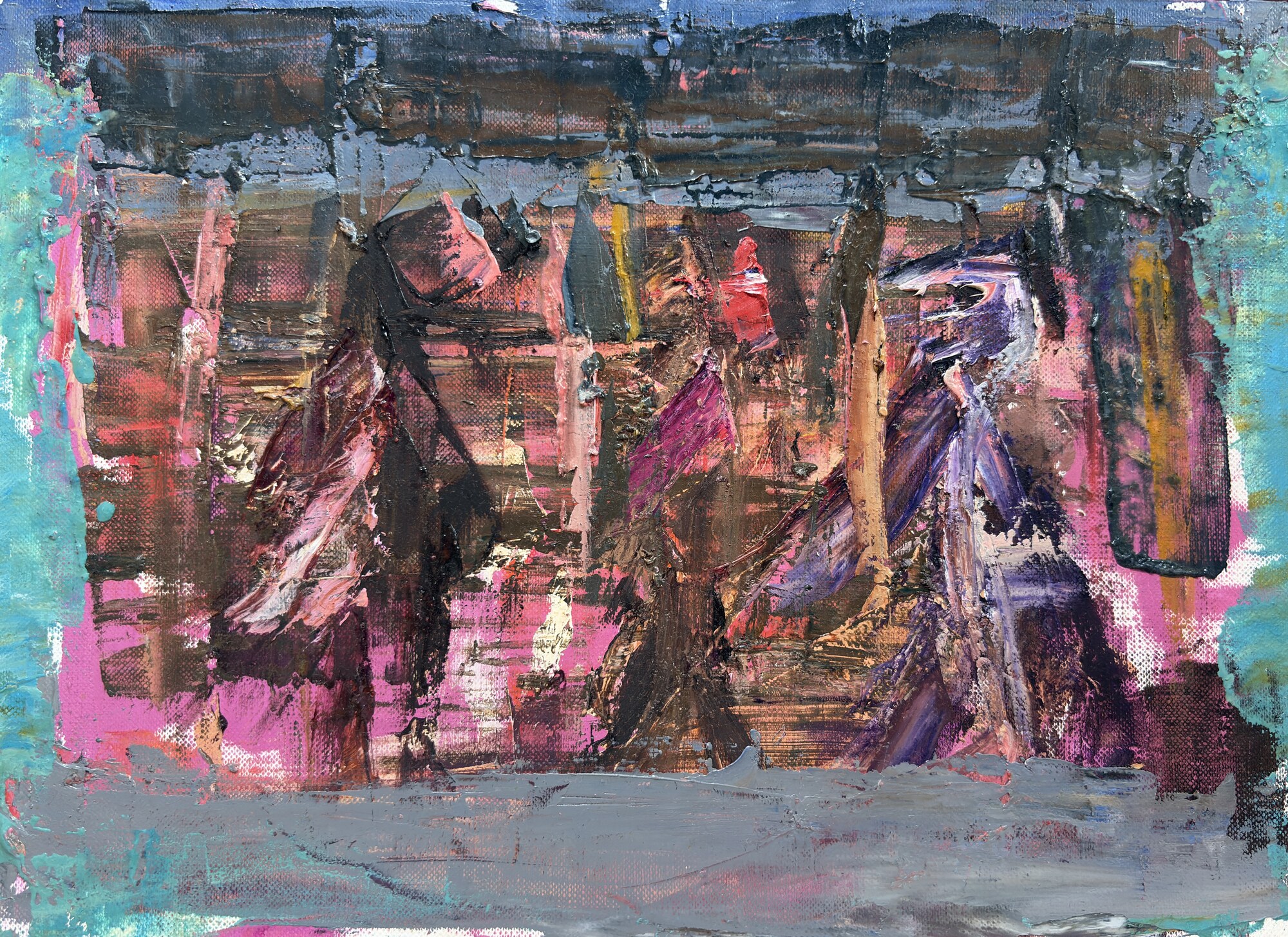 Abstract oil painting Efforts Behind the Wall