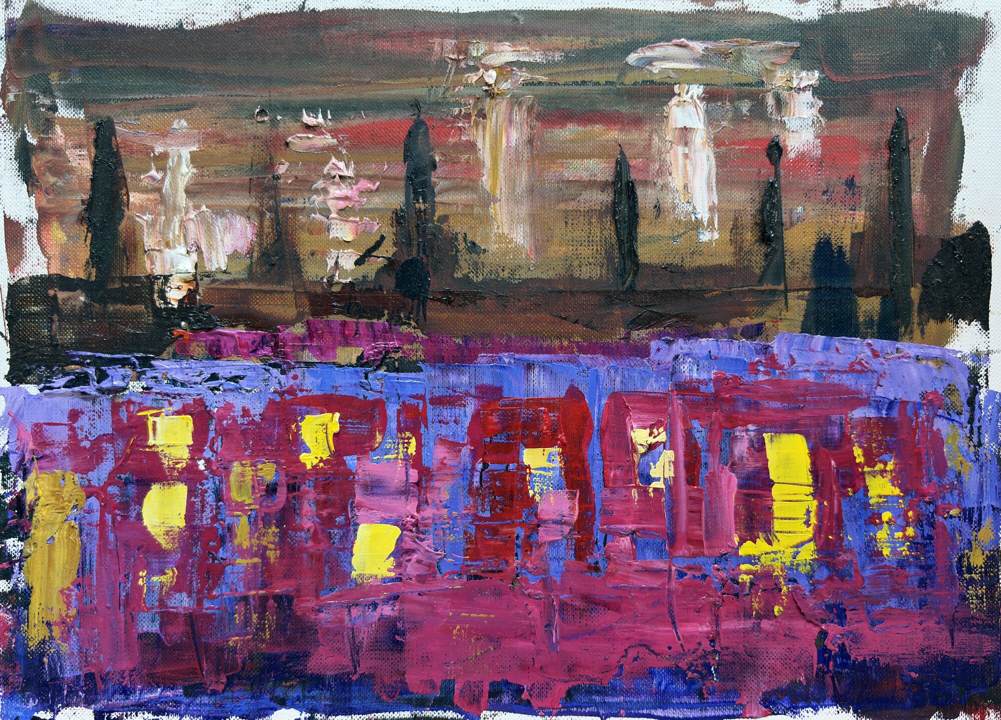 Abstract oil painting Submerged City
